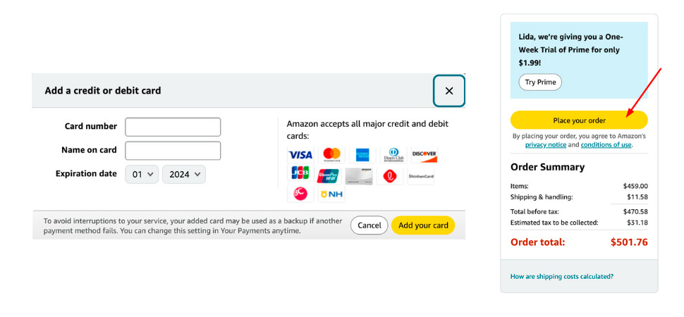 card details