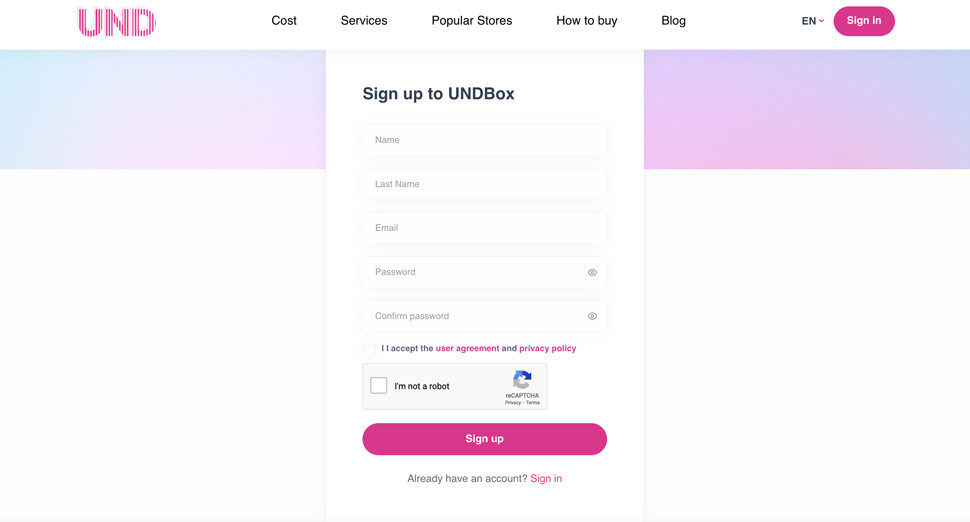 Sign up